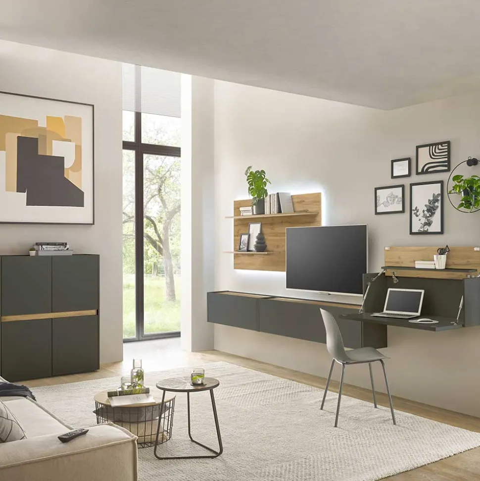 Funktionelle Wohnwand Möbel - Ahilav (fünfteilig)