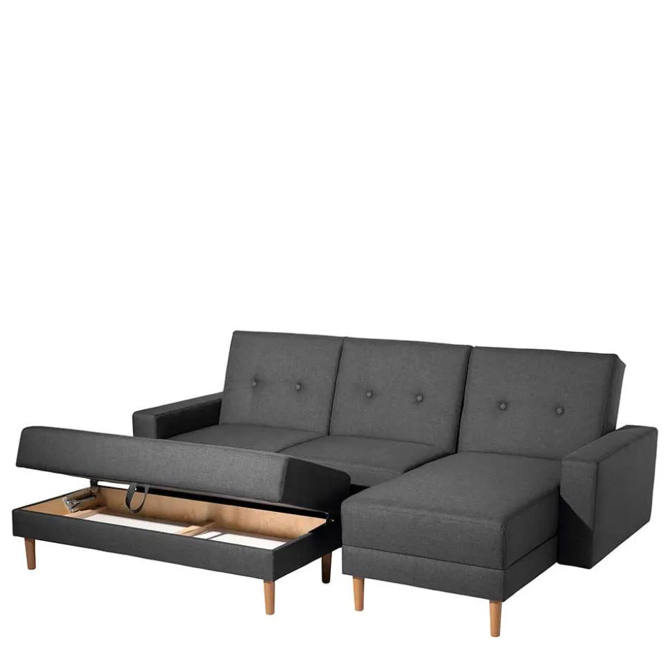 Funktionelles Ecksofa in Dunkelgrau - Kalastania (zweiteilig)