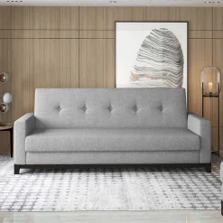 Funktionscouch in Grau Stoffbezug - Enevo