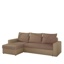 Funktionscouch in hellem und dunklem Beige - Negro