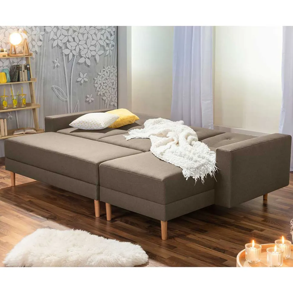 Funktionsecke in Beigegrau mit Erle - Dwight (zweiteilig)