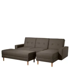 Funktionsecksofa in Braun mit Erle - Iljona (zweiteilig)
