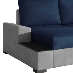 Funktionssofa in Dunkelblau und Hellgrau - Uminga