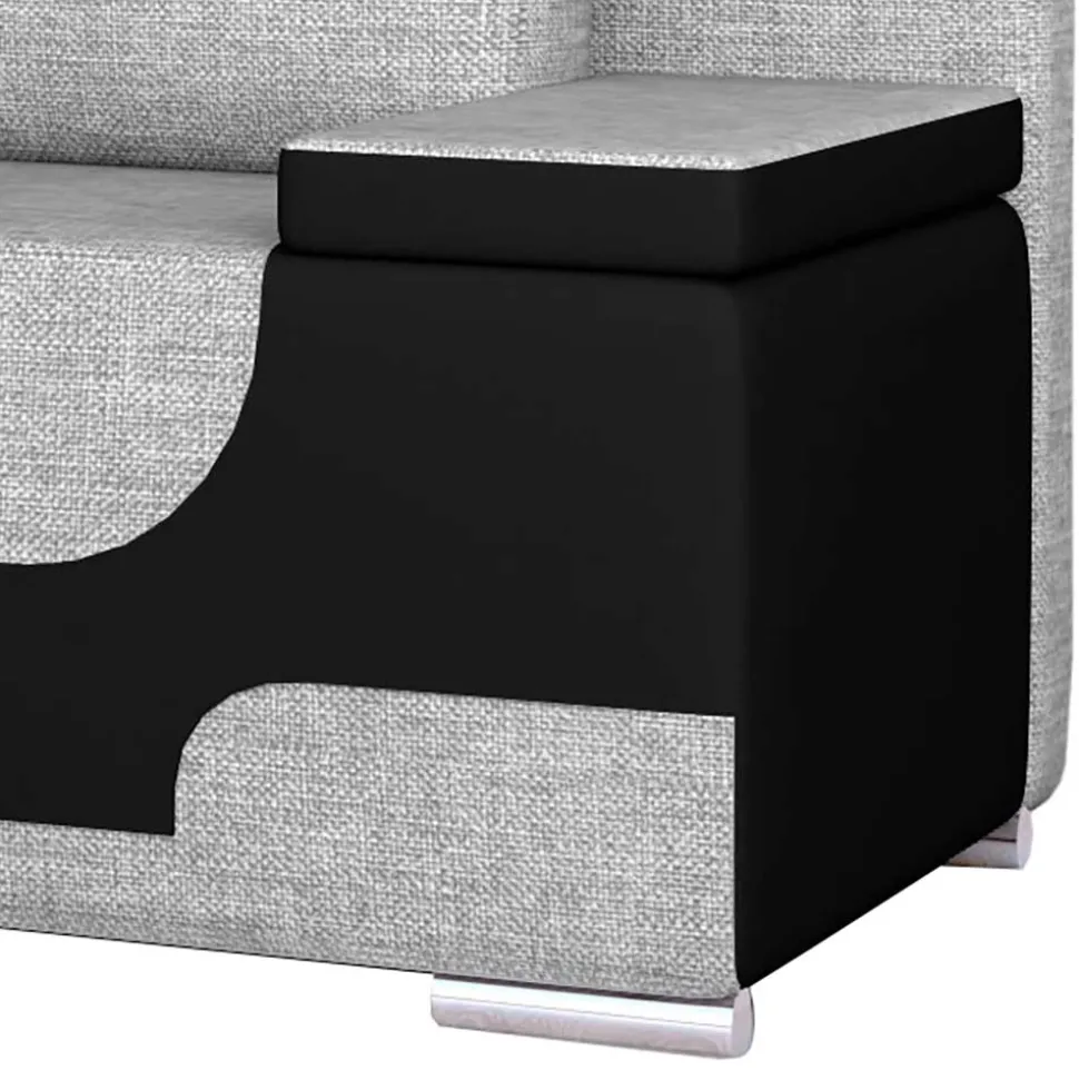 Funktionssofa in Grau und Schwarz - Lech