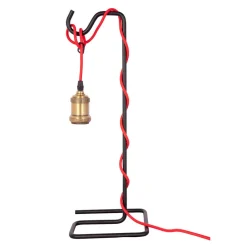 Galgen Design Tischleuchte in Schwarz Rot - Lacuva