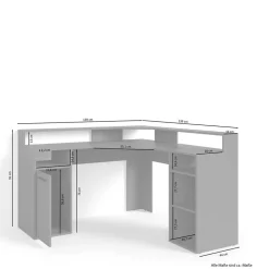 Gaming Schreibtisch im Winkeldesign - Docrona