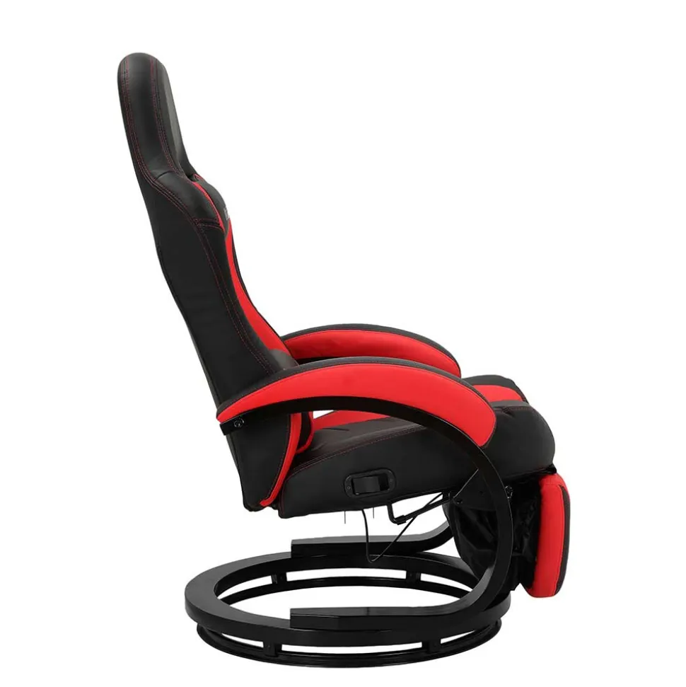 Gaming Stuhl mit Ringgestell in Schwarz mit Rot - Crentin