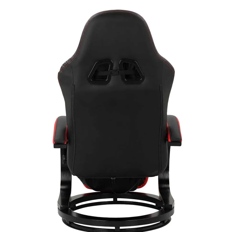 Gaming Stuhl mit Ringgestell in Schwarz mit Rot - Crentin