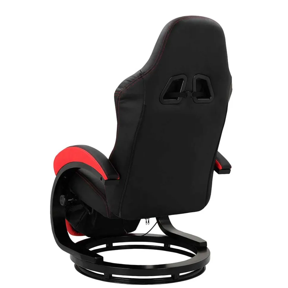 Gaming Stuhl mit Ringgestell in Schwarz mit Rot - Crentin