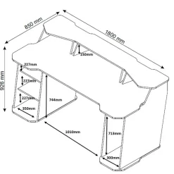 Gaming-Computertisch in Anthrazit mit Weiß - Couras