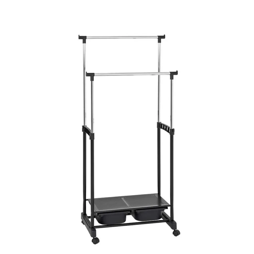 Garderobe auf Rollen Peritos mit Schuhablage