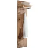 Garderobe Paneel mit Balkeneiche Furnier Macusos mit 4 Haken & Stange & Hutablage