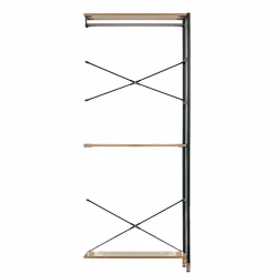 Garderobe Regal mit 7 Fächern & 4 Stangen - Alis