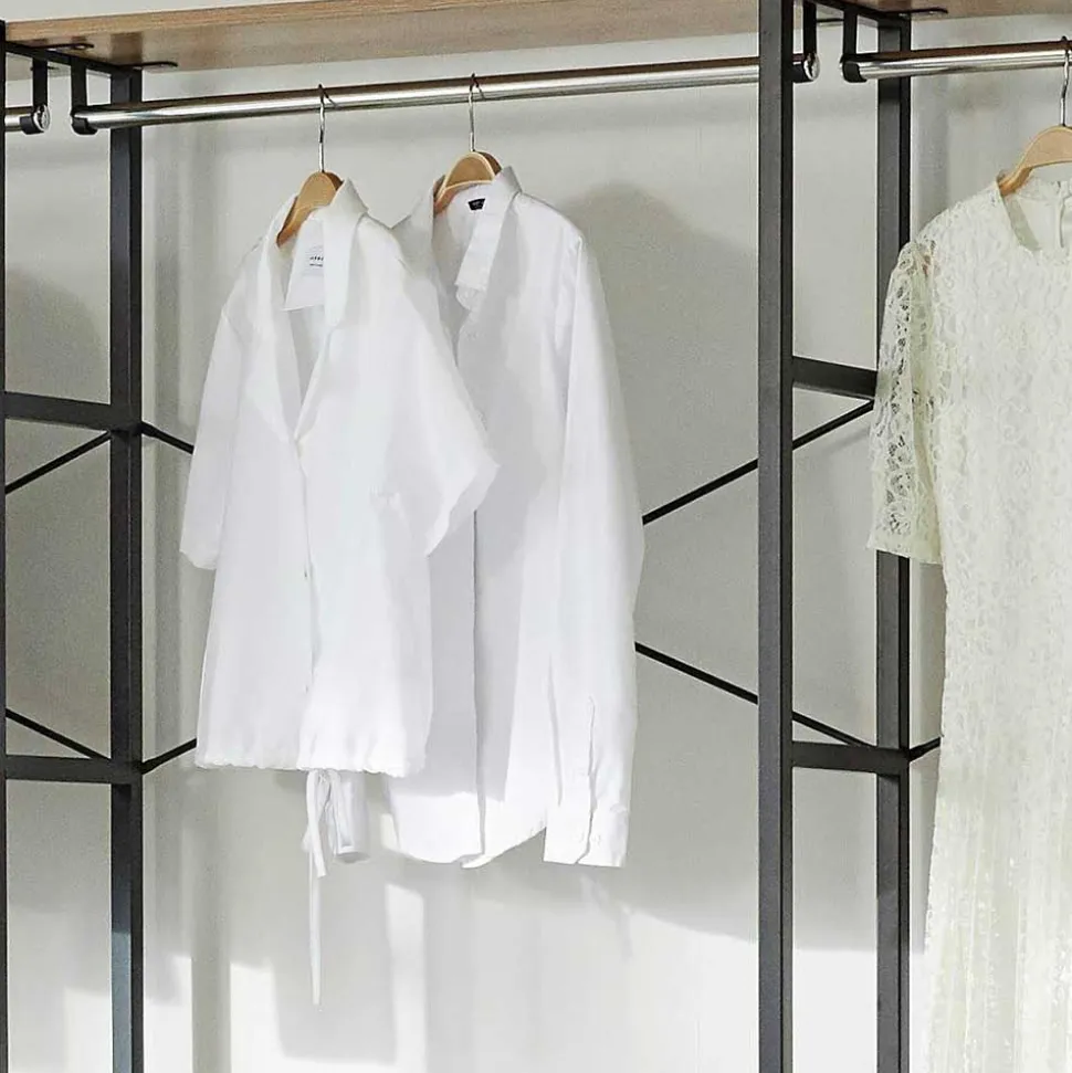 Garderobe Regal mit 7 Fächern & 4 Stangen - Alis