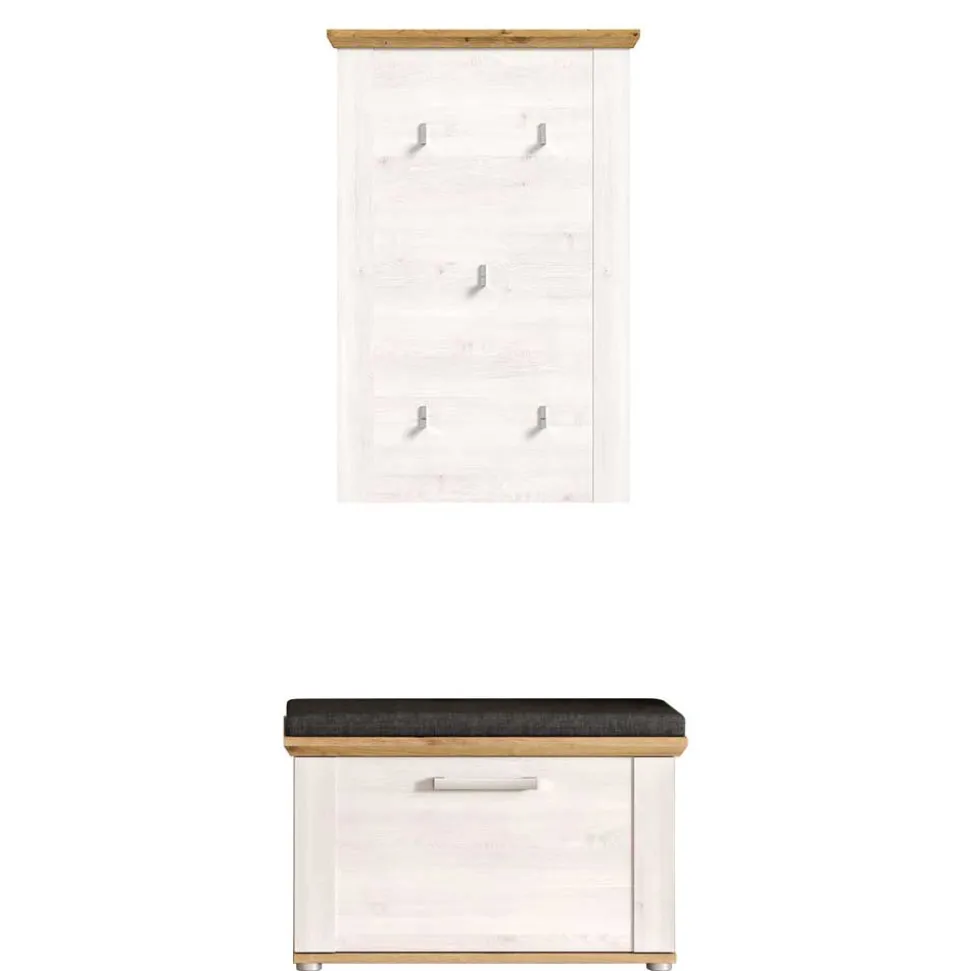 Garderobe und Schuhbank Set - Tocella (zweiteilig)