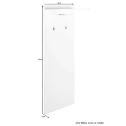 Garderobe Wandpaneel in Weiß - Vatros