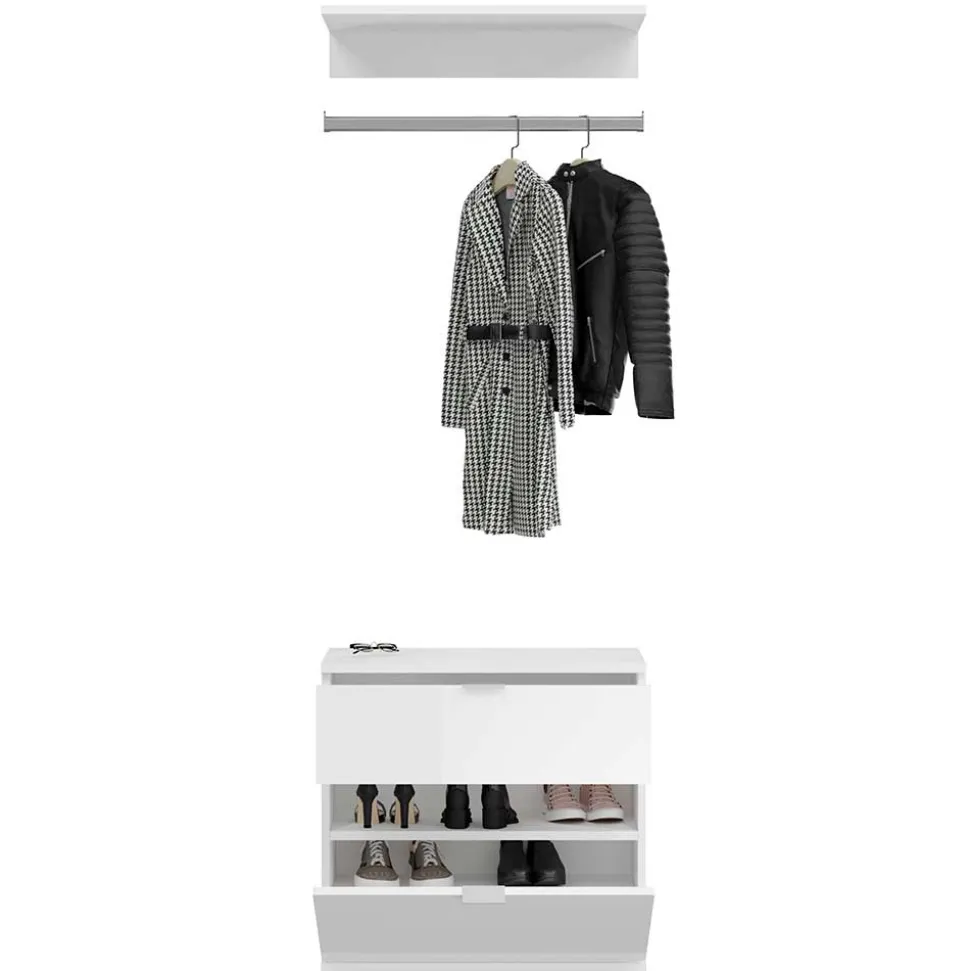 Garderoben Block mit Stange 152 cm breit - Ejulia (dreiteilig)