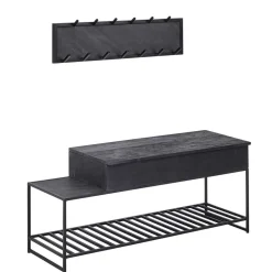 Garderoben Möbel in Anthrazit & Schwarz - Belgica (zweiteilig)