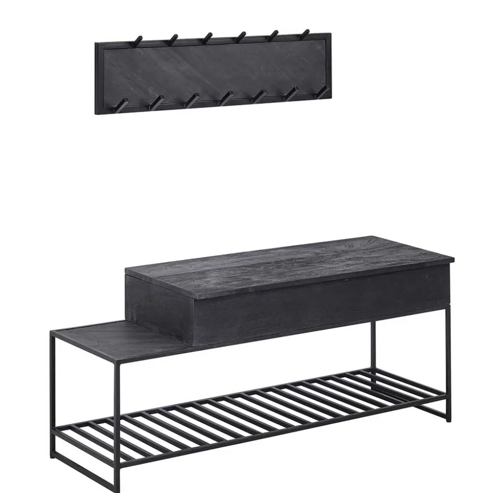 Garderoben Möbel in Anthrazit & Schwarz - Belgica (zweiteilig)