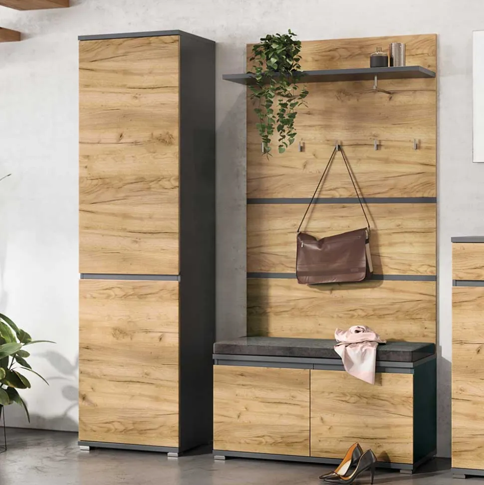 Garderoben Möbel Set in Wildeiche - Orsecca (dreiteilig)