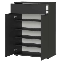 Garderoben Möbelset in Dunkelgrau - Tarlotta (dreiteilig)