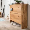 Garderoben Schuhschrank Delvestra aus Wildeiche Massivholz