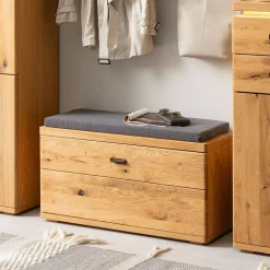 Garderobenbank aus Balkeneiche Massivholz - Robats