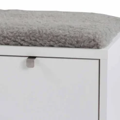 Garderobenbank Gorfu in Weiß Grau