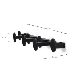 Garderoben-Hakenleiste in Schwarz - Mia