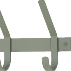 Garderobenleiste in Graugrün mit 5 Doppelhaken - Roosenia