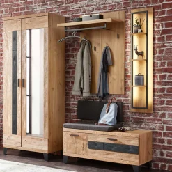 Garderobenmöbel aus Echtholz - Elprisca (vierteilig)