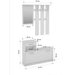 Garderobenmöbel in Weiß & Betonoptik - Zessma (zweiteilig)