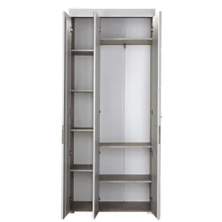 Garderobenmöbel Set Brosgo in Weiß und Silbereiche (fünfteilig)