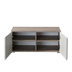 Garderobenmöbel Set Brosgo in Weiß und Silbereiche (fünfteilig)