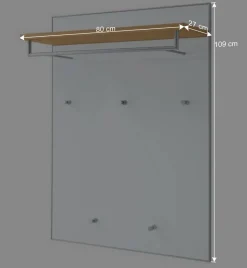 Garderobenmöbel Set Wynoca in Weiß Glas beschichtet (fünfteilig)