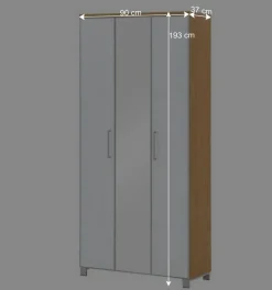 Garderobenmöbel Set Wynoca in Weiß Glas beschichtet (fünfteilig)