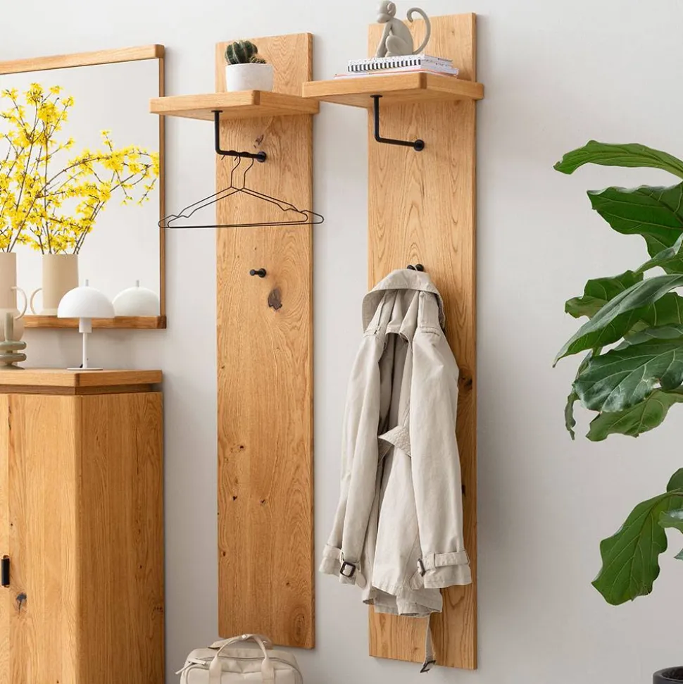 Garderobenpaneel aus Balkeneiche Massivholz - Robats