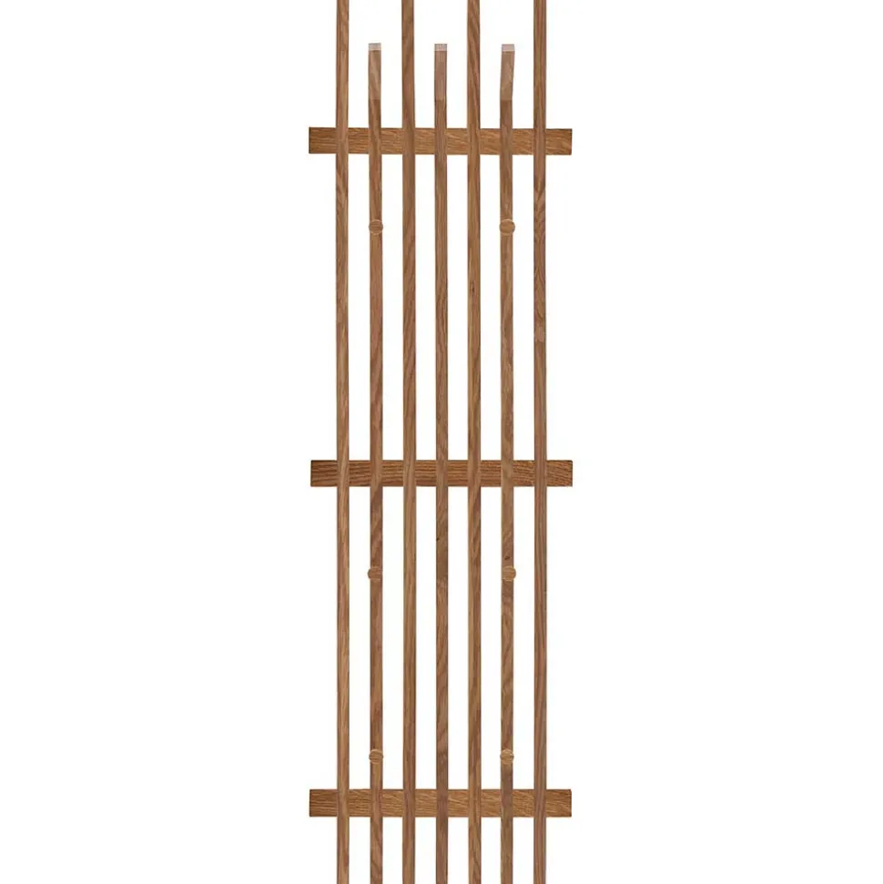 Garderobenpaneel aus Eichenholz Leisten - Gangizo