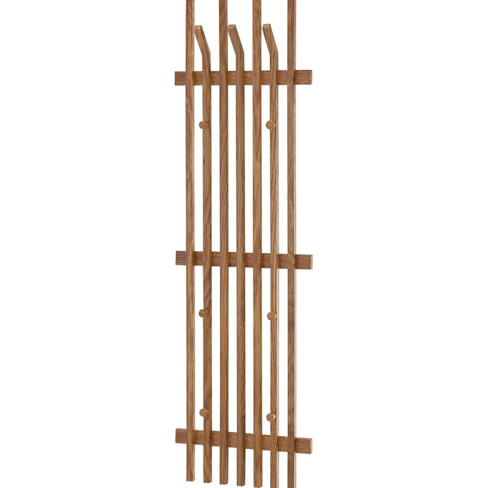 Garderobenpaneel aus Eichenholz Leisten - Gangizo