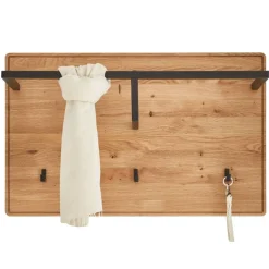 Garderobenpaneel aus Wildeiche und Metall - Darcona