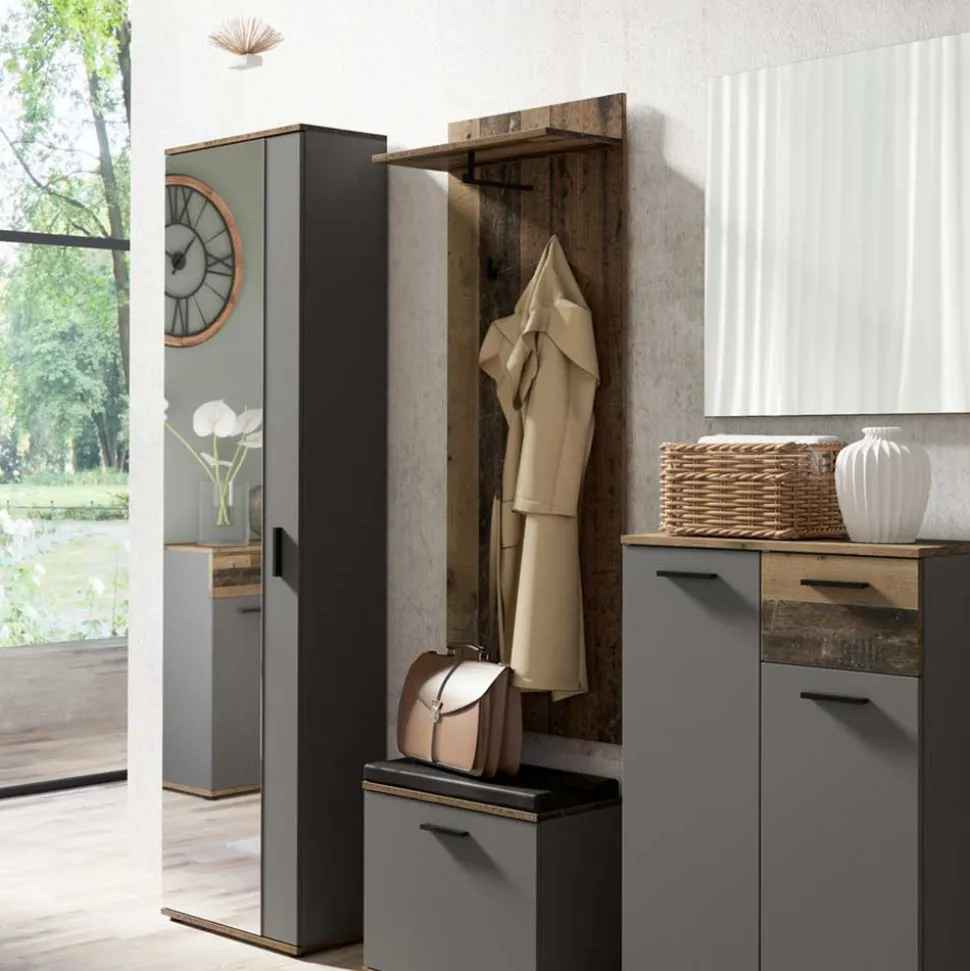 Garderobenpaneel im Altholz Look - Thani