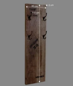 Garderobenpaneel im Factory Style aus Holz - Indri