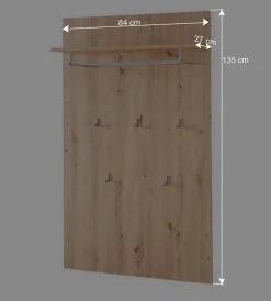Garderobenpaneel in Wildeiche Holzoptik - Zelio