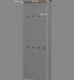 Garderobenpaneel mit 8 Kleiderhaken - Nudion