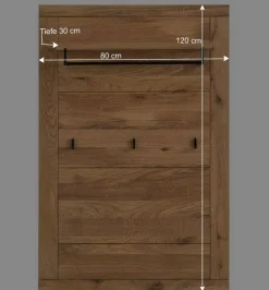 Garderobenpaneel mit Hutboden & Stange - Sennya