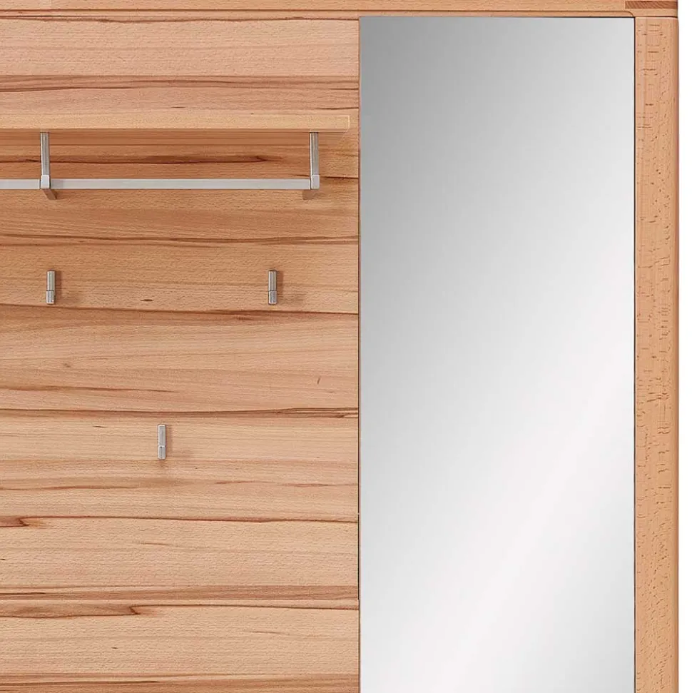 Garderobenpaneel mit Spiegel in Kernbuche - Viktorion