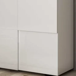 Garderobenschrank in Weiß hochglänzend - Castalla