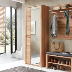 Garderobenschrank mit Spiegel in Kernbuche - Viktorion