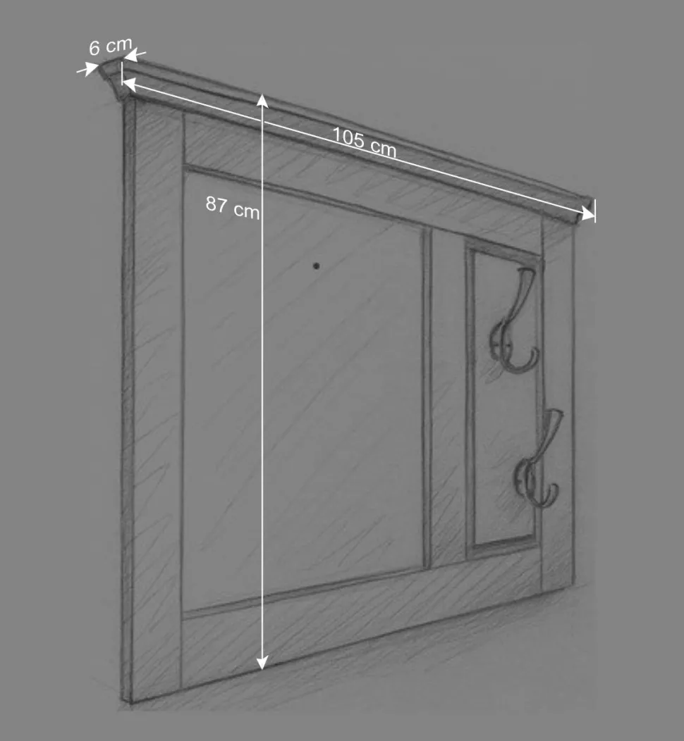 Garderobenspiegel Jytte mit Haken