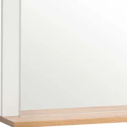 Garderobenspiegel mit Ablage in Weiß & Eiche - Goliat